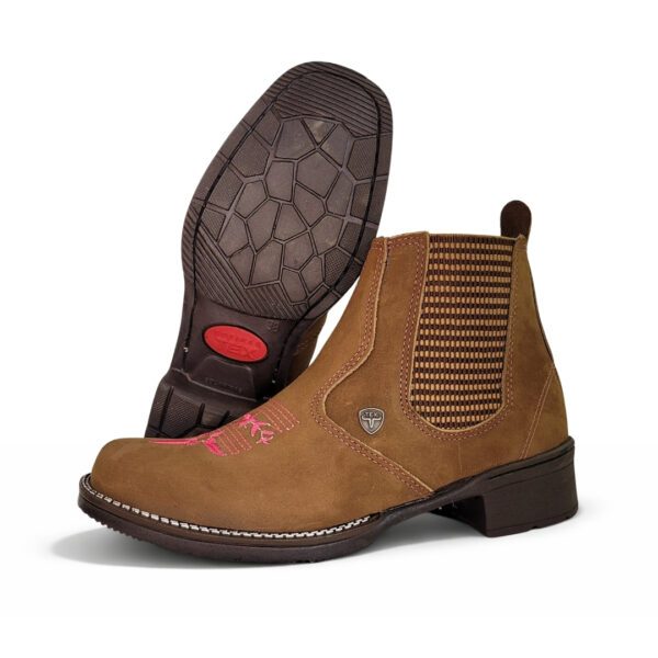 R504 - Botina Feminina Elástico Xadrez